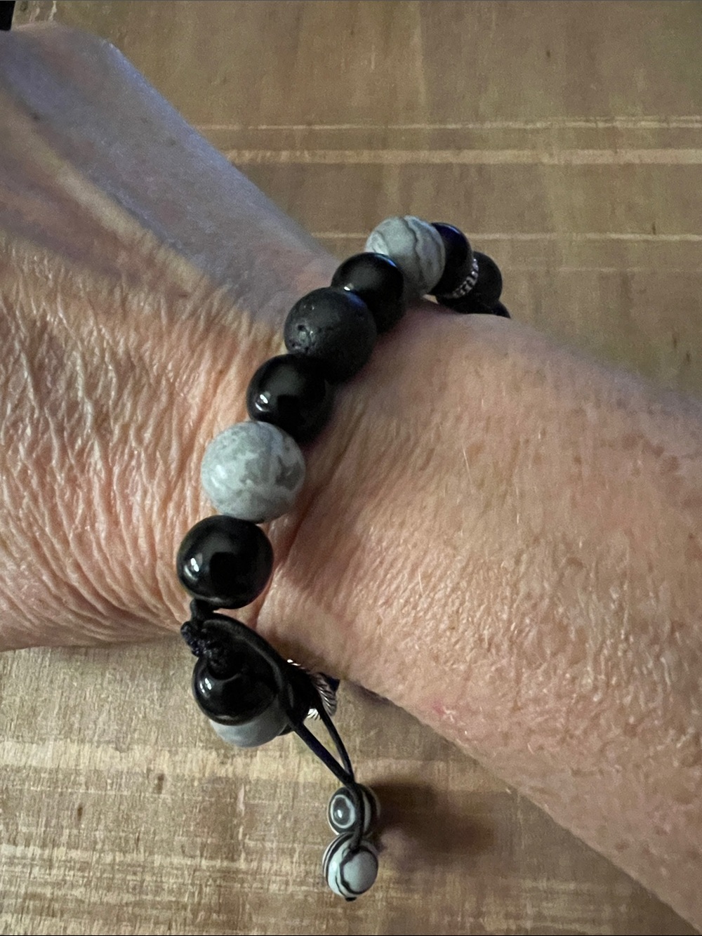 3/$18 Black & Gray Beaded Bracelet Lot 6043